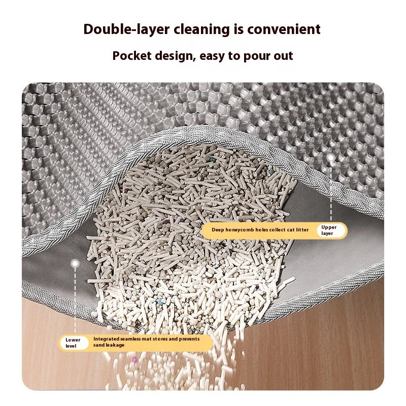 Two-layer cat litter mat in front of a litter tray – photo 2