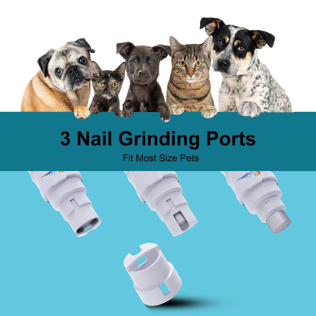 White rechargeable pet nail grinder for dogs and cats – photo 2