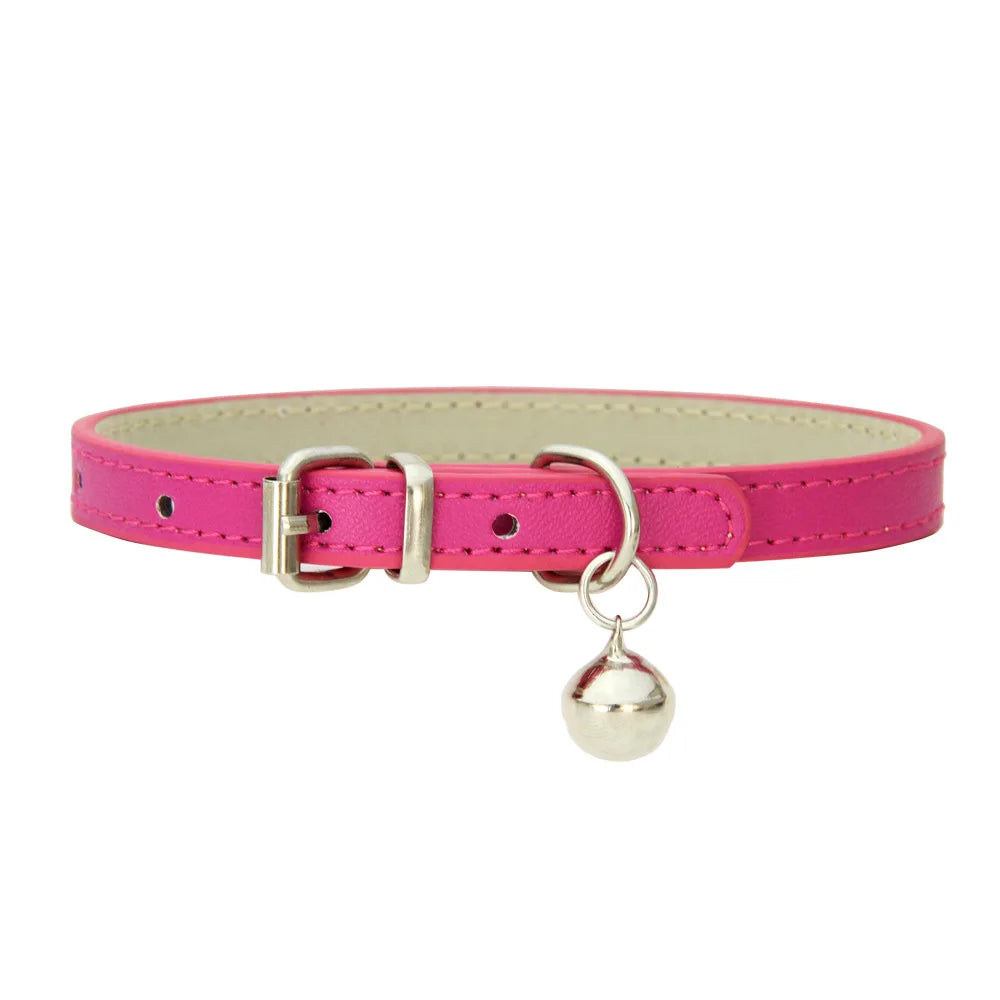 Adjustable PU leather collar for cats and small dogs – photo 3