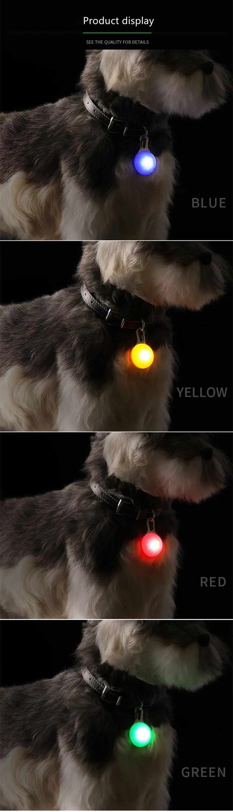 LED light clipped to a dog collar – photo 9