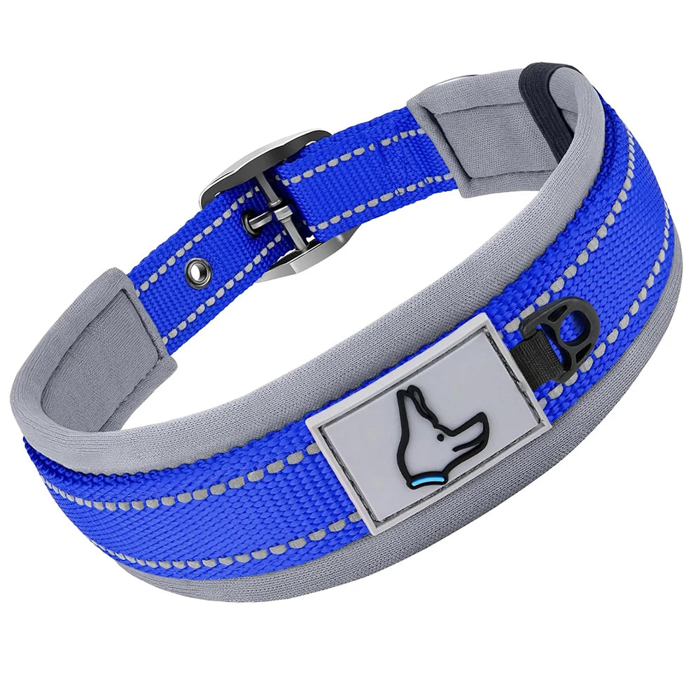 Padded Reflective Dog Collar with Neoprene Lining