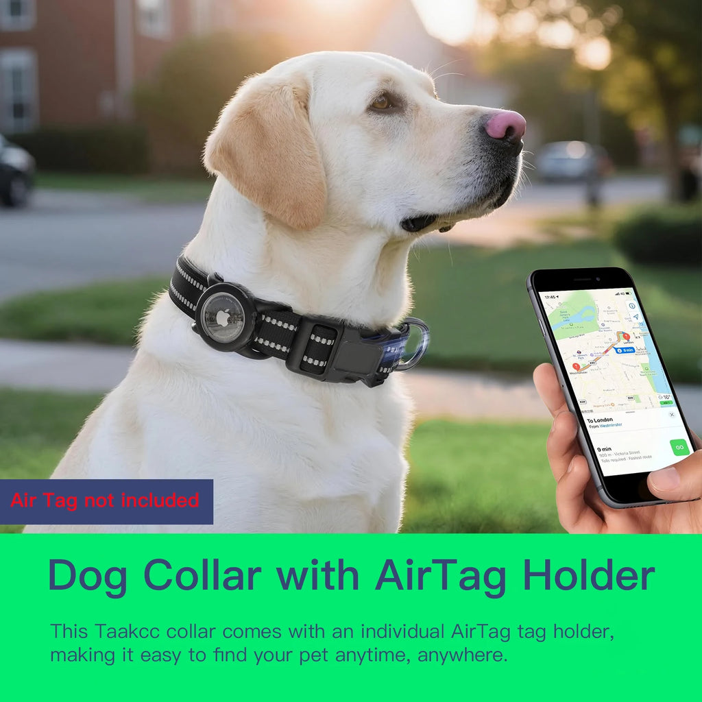 Reflective Dog Collar with Tracker Holder – photo 4