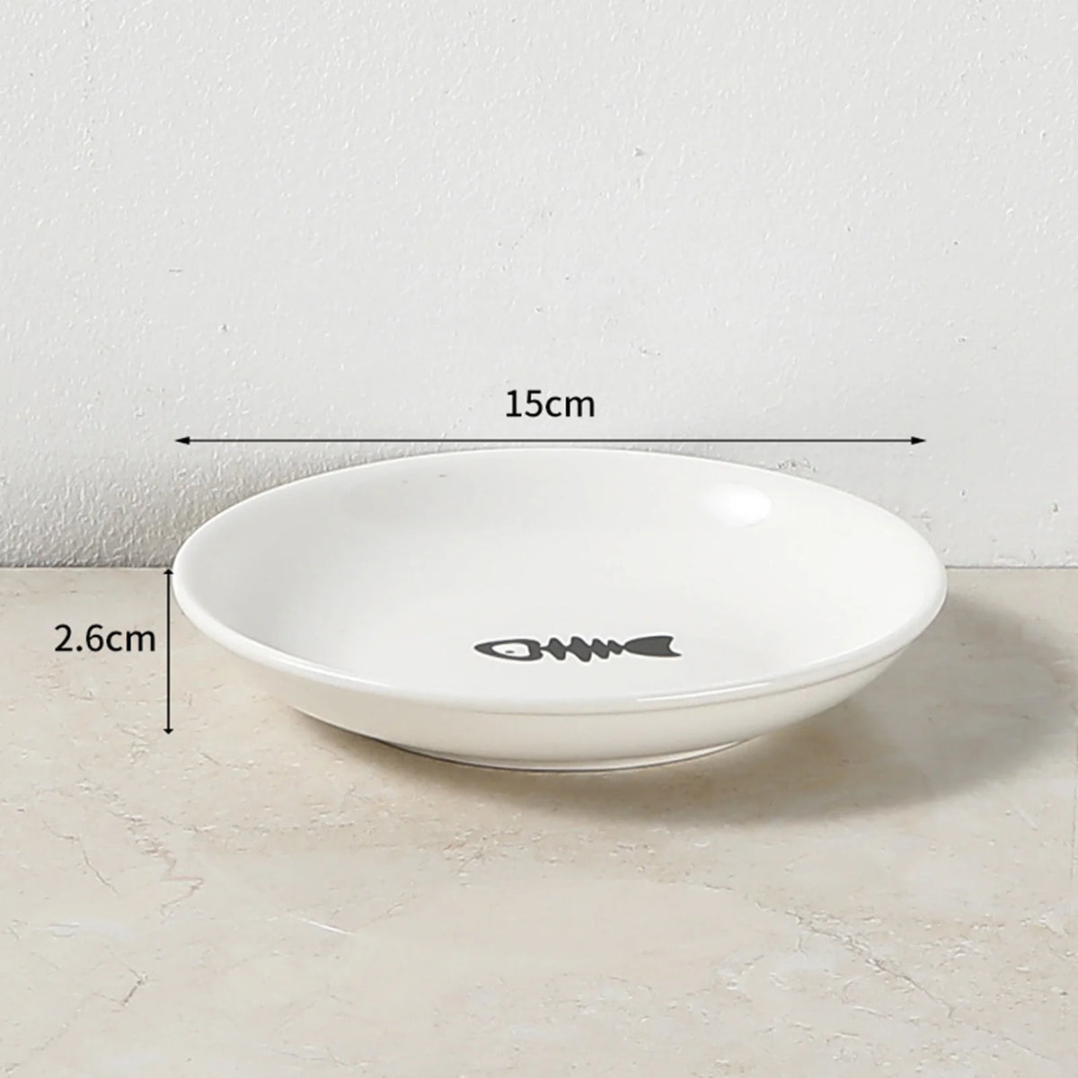 Shallow Whisker-Friendly Ceramic Cat Bowl