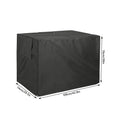 Black dog crate cover with mesh windows over a wire crate – photo 11