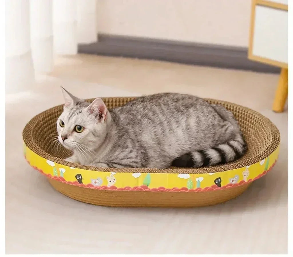 Oval Corrugated Cardboard Cat Scratcher