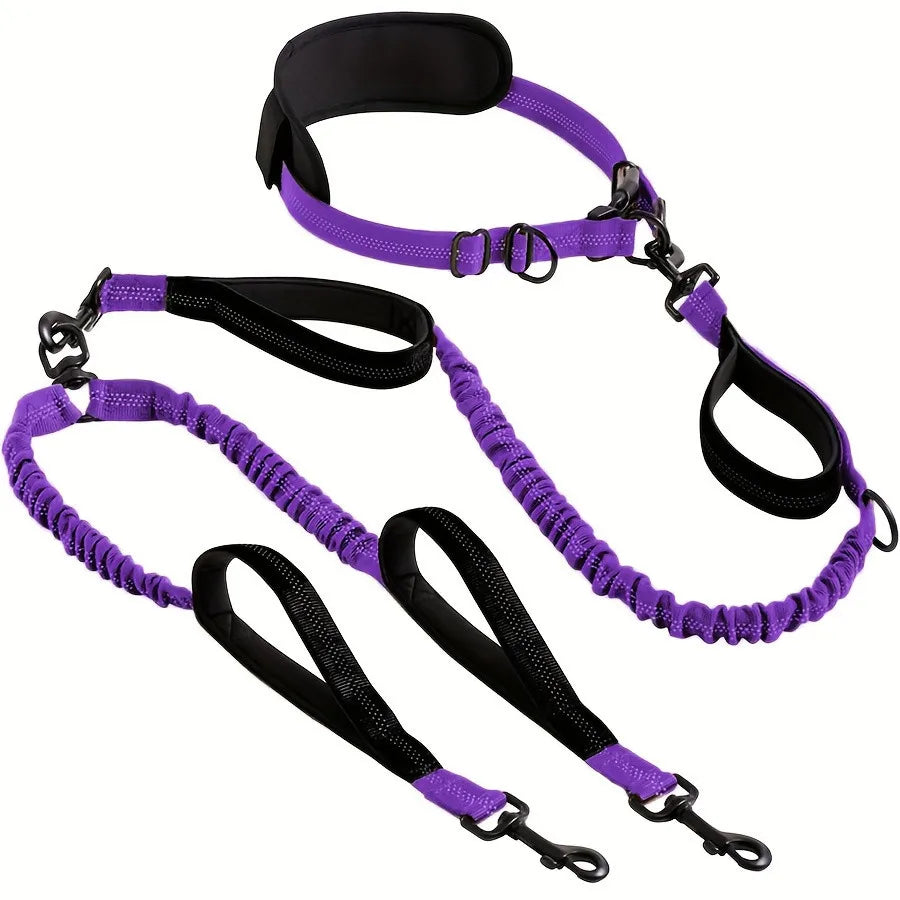 Hands-Free Double Dog Lead with Padded Handles