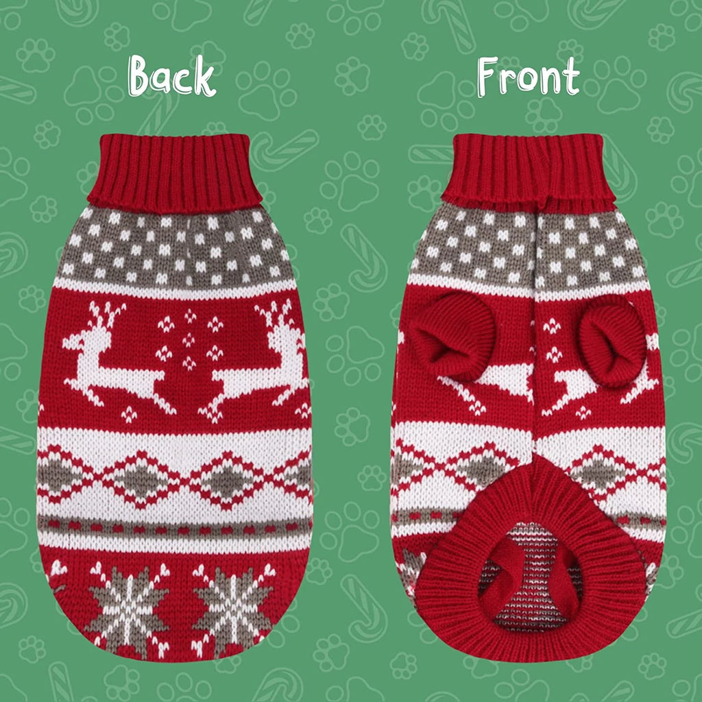 Dog wearing a Christmas reindeer knitted jumper – photo 11