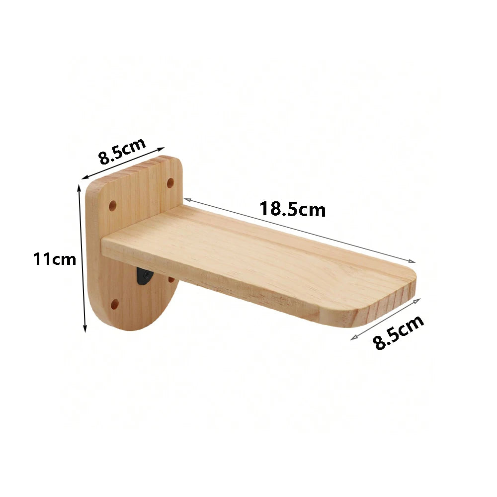 Wall-Mounted Pine Cat Shelves & Perches