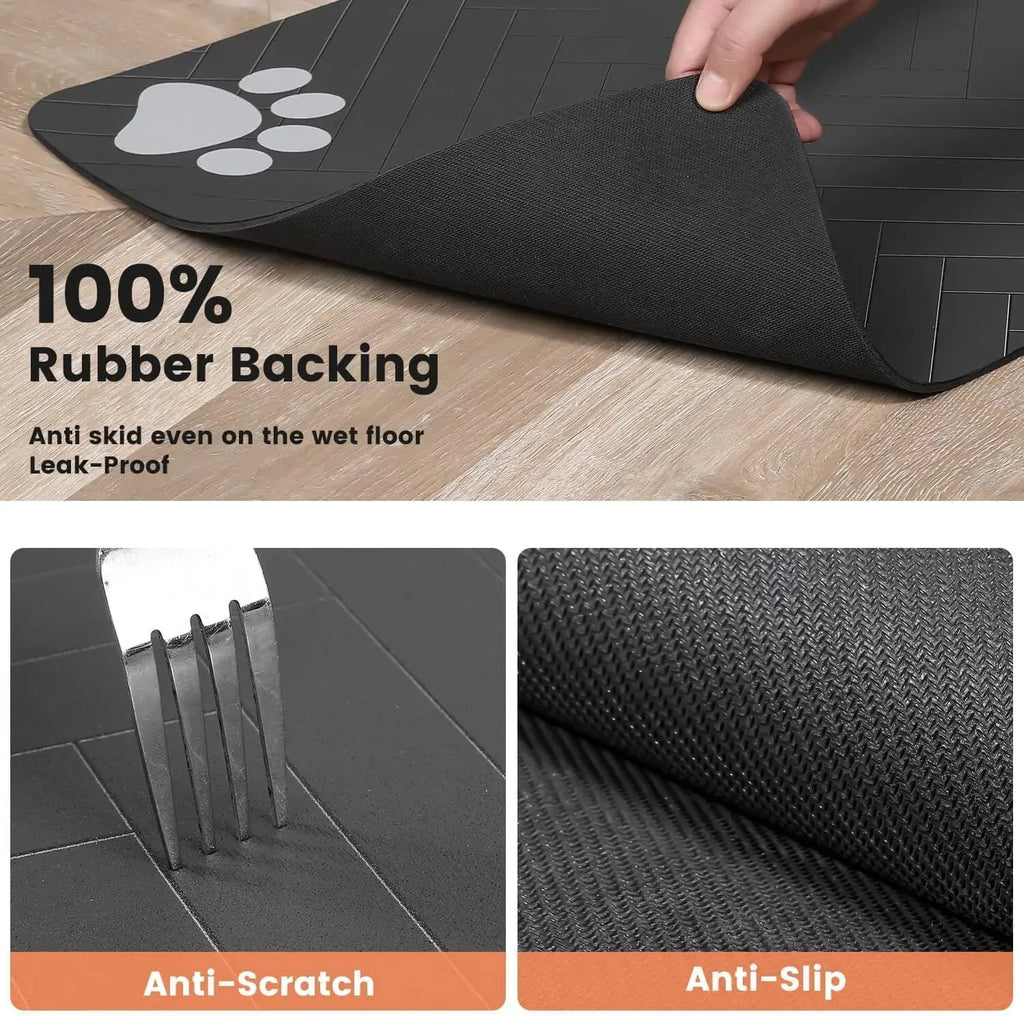 Absorbent pet feeding mat under food and water bowls – photo 5