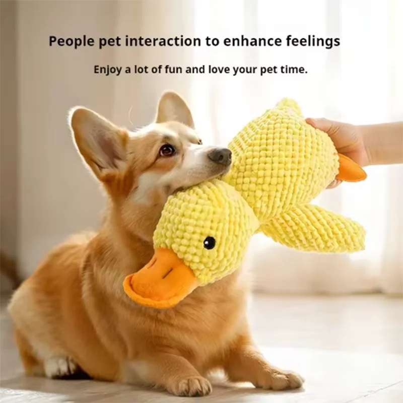 Plush yellow duck dog toy – photo 8