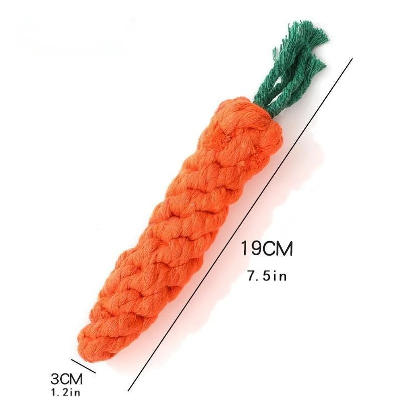Carrot-shaped cotton rope chew toy – photo 5