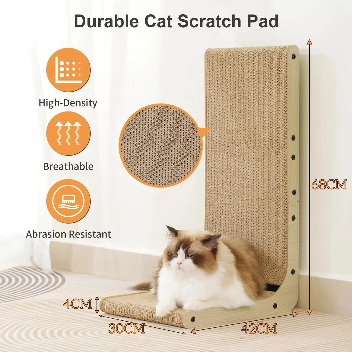 L-Shaped Cardboard Cat Scratcher