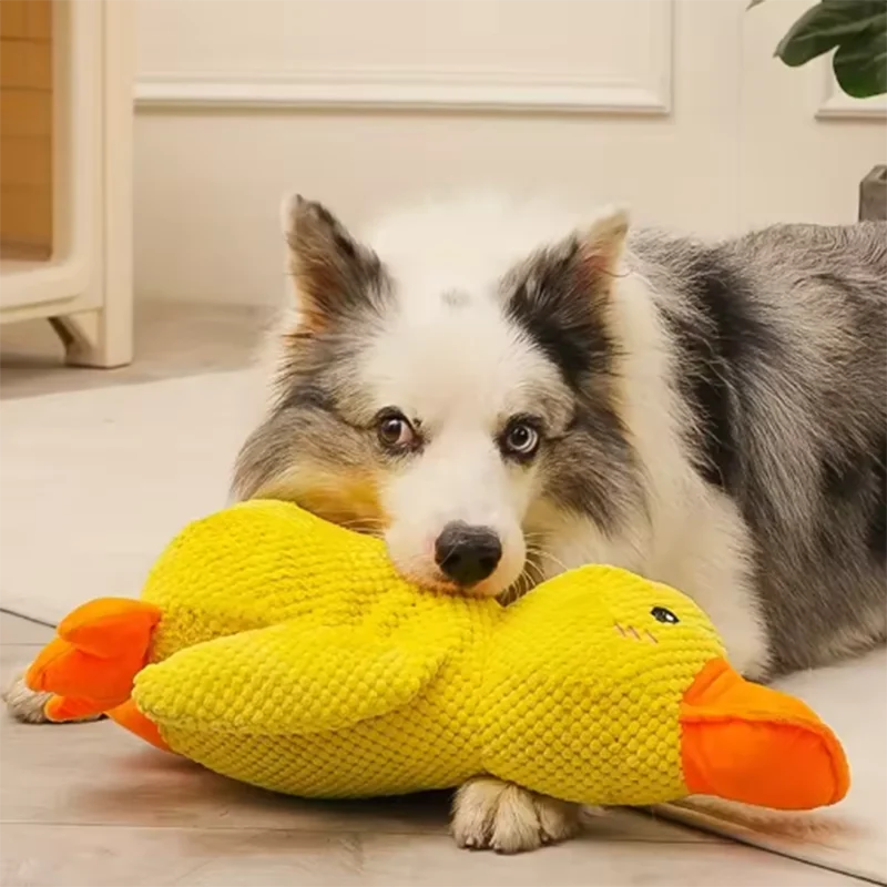 Plush yellow duck dog toy – photo 7