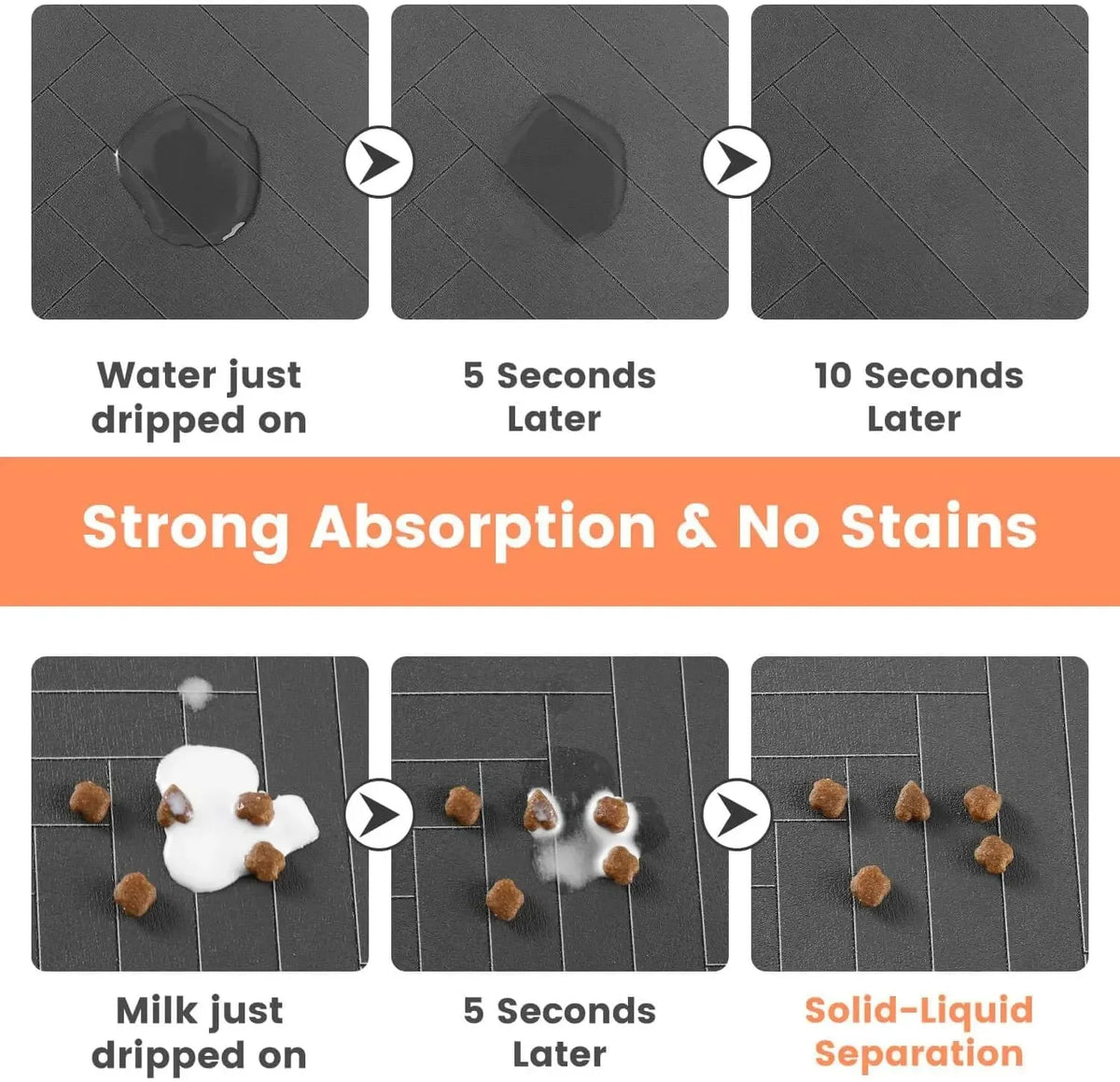 Absorbent pet feeding mat under food and water bowls – photo 2