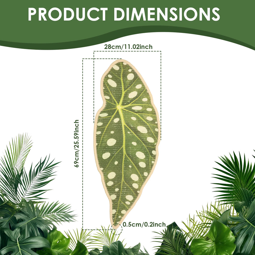 Leaf-shaped natural sisal cat scratching mat on a wall – photo 10