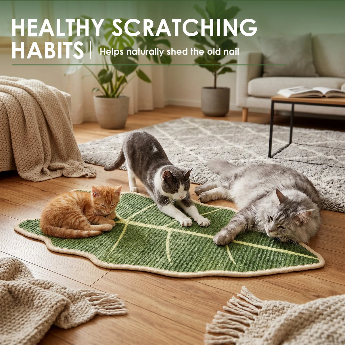 Leaf-Shaped Sisal Cat Scratching Mat