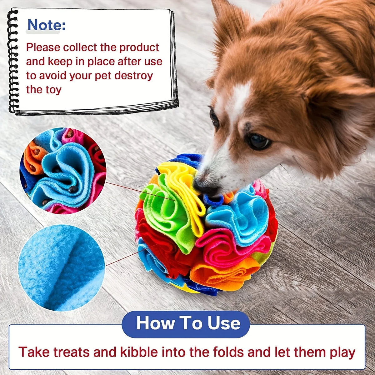 Snuffle Ball Dog Toy, Treat-Hiding Foraging Puzzle Ball for Dogs – photo 4