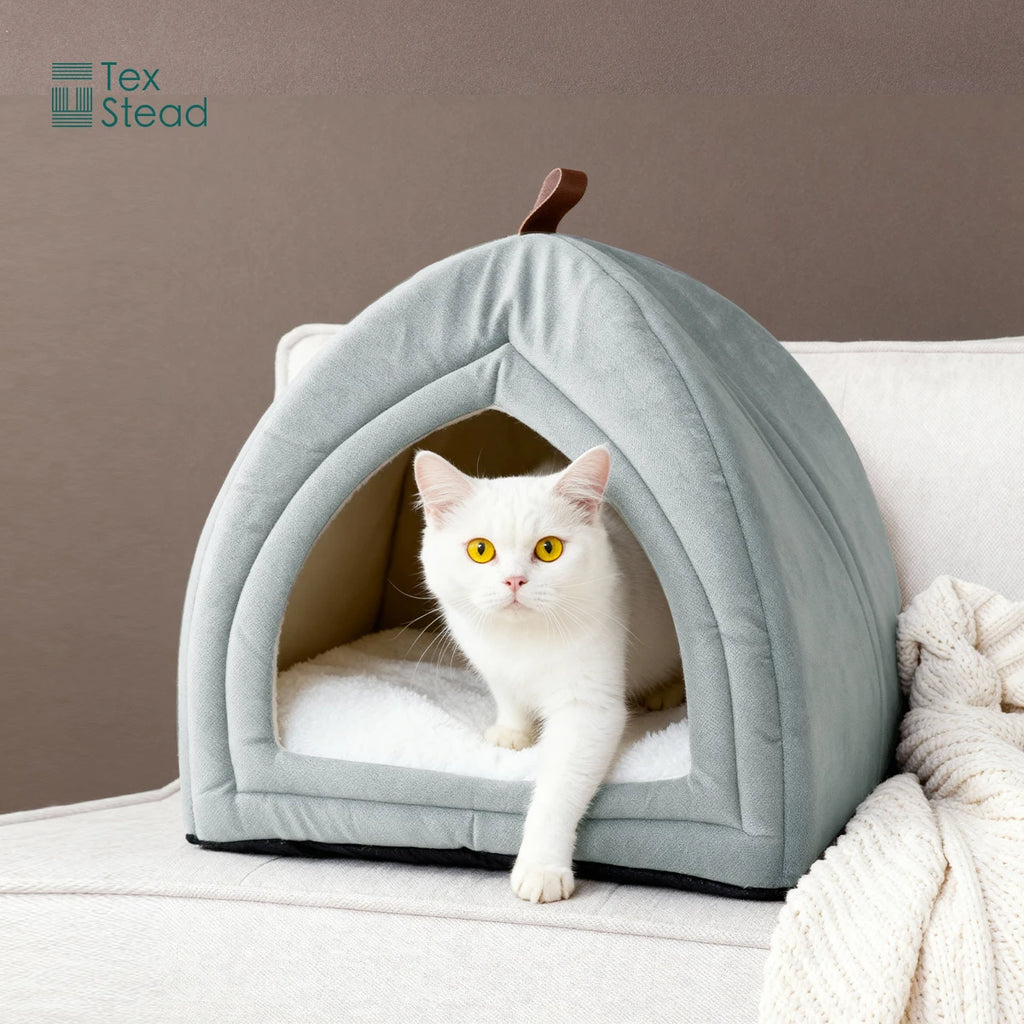 Foldable Velvet Cat Cave Bed 38cm