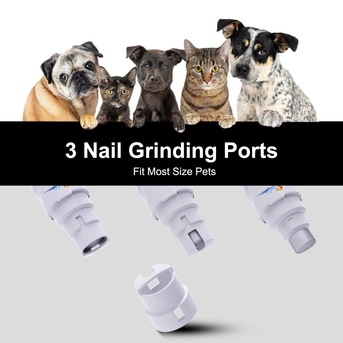 White rechargeable pet nail grinder for dogs and cats – photo 8