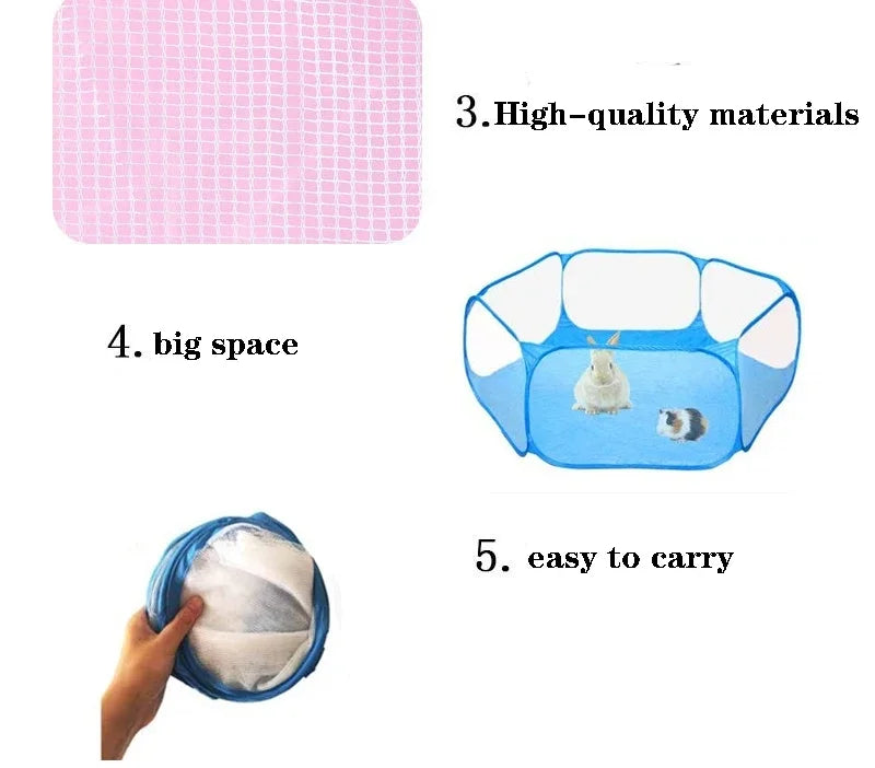 Foldable pop-up mesh pet playpen with a puppy inside – photo 8