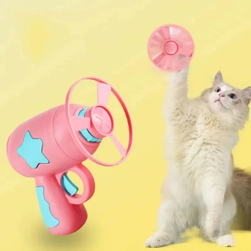 Flying Disc Launcher Toy for Cats