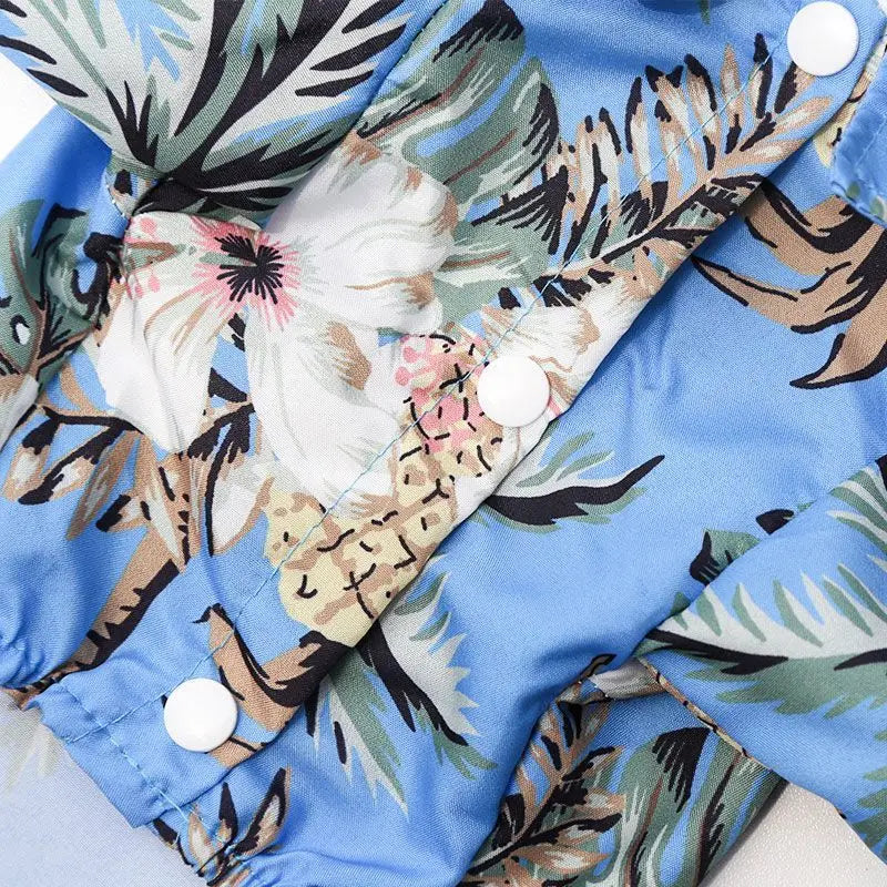 Dog wearing a Hawaiian pineapple-print shirt – photo 4