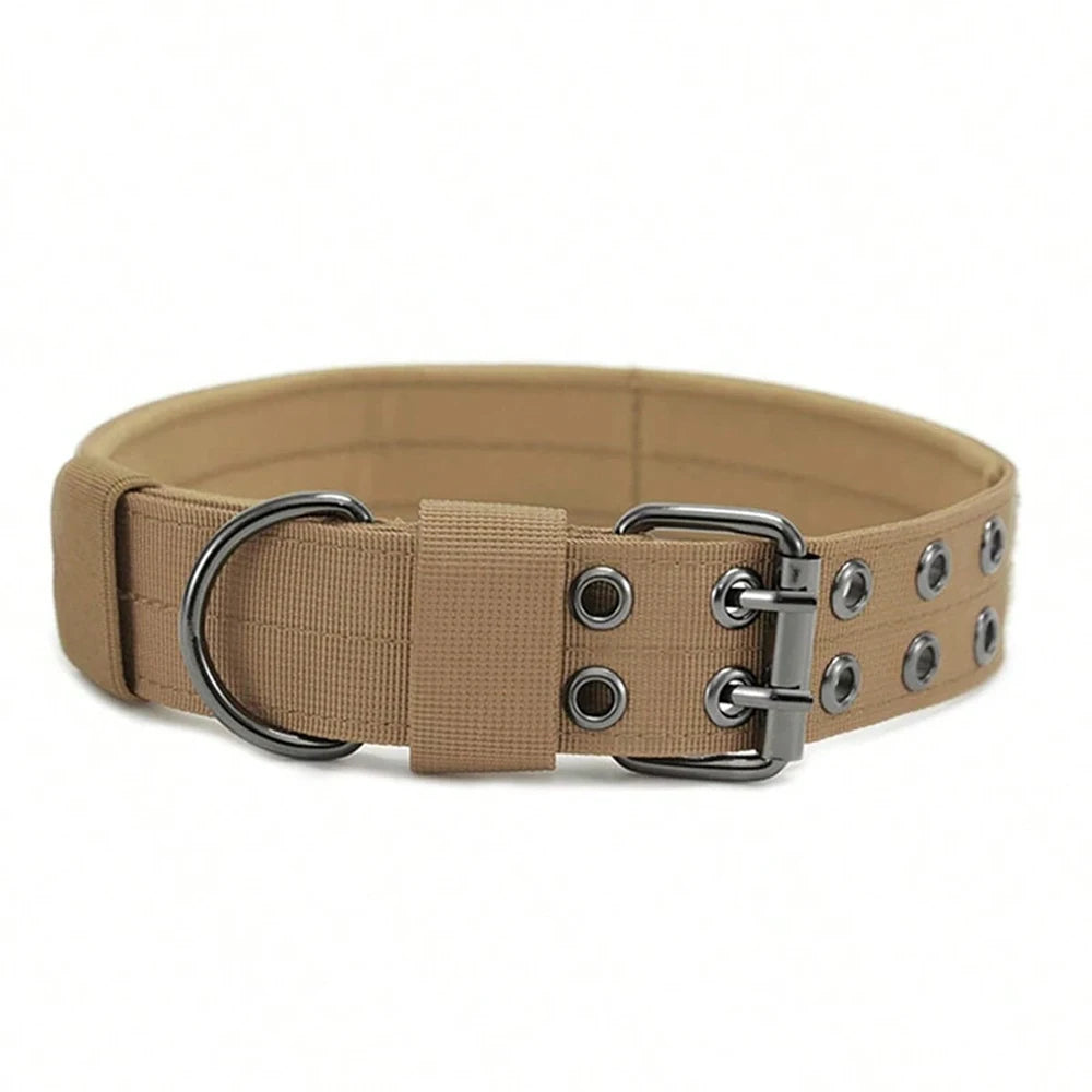 Military-style nylon dog collar with metal buckle and D-ring – photo 12