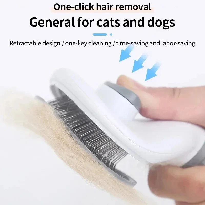 Self-cleaning slicker brush for dog and cat grooming – photo 2