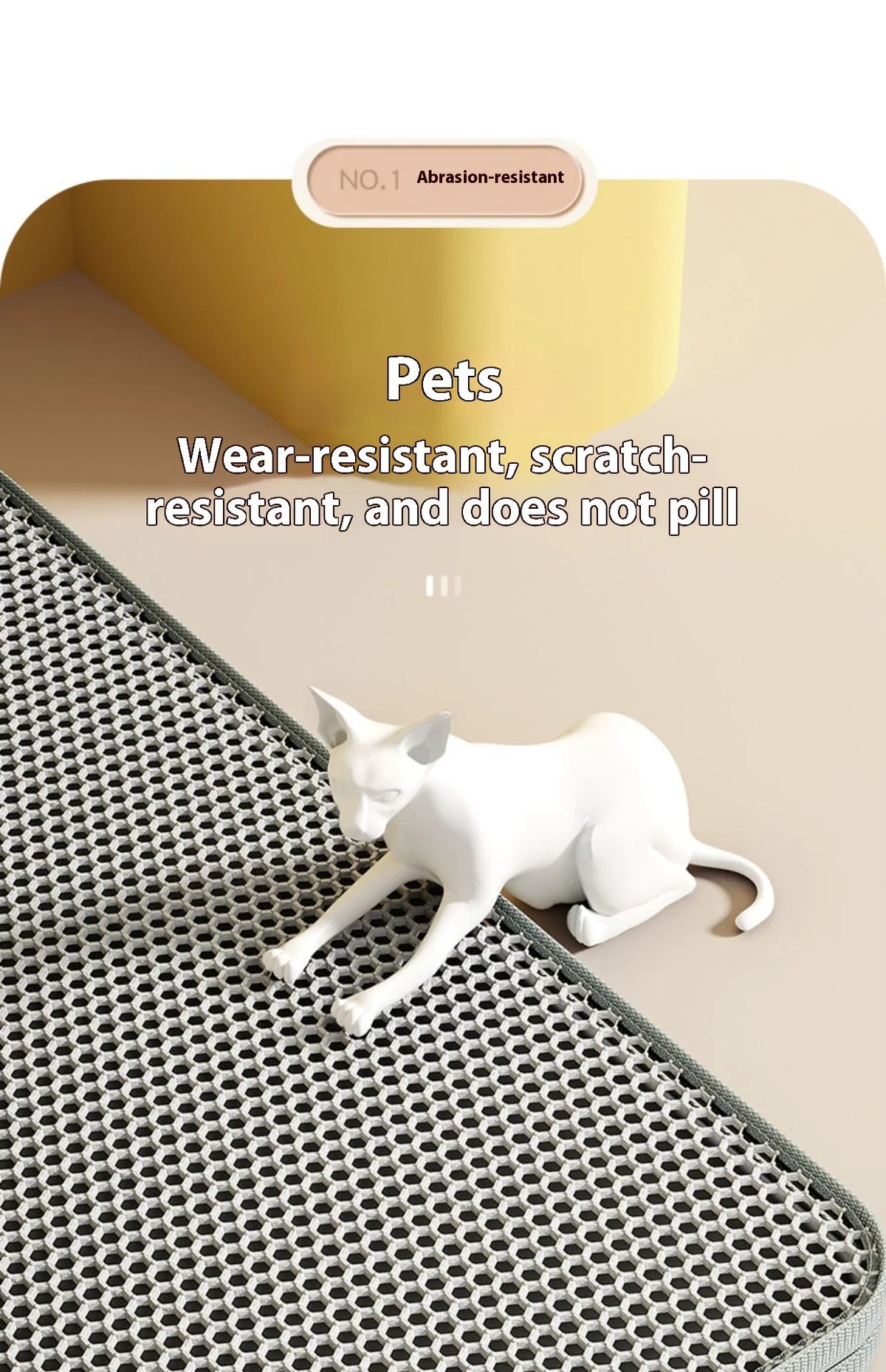 Two-Layer Cat Litter Mat with Waterproof Base