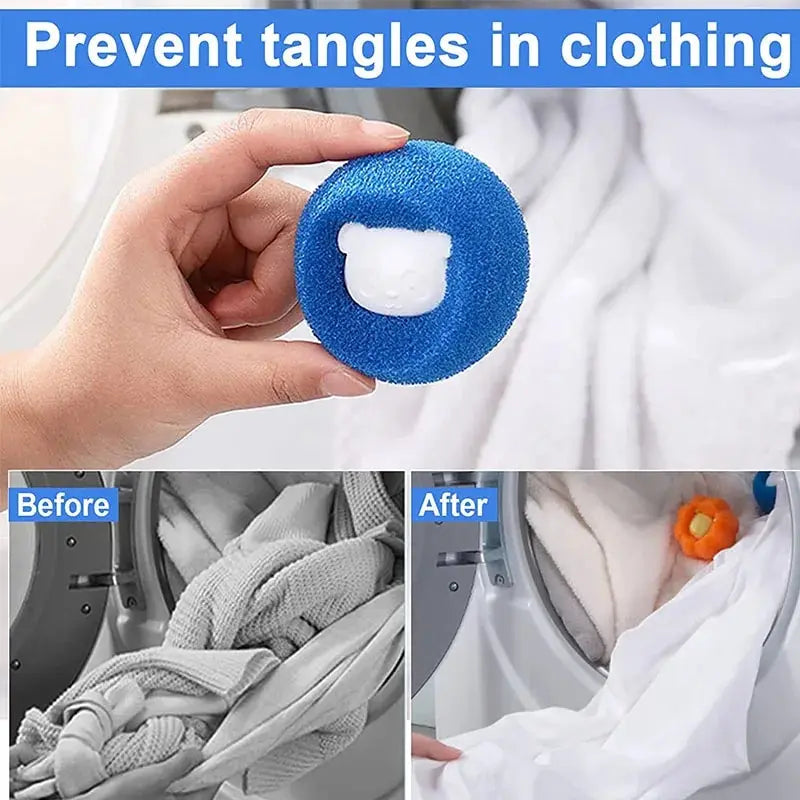Blue and orange pet hair remover laundry balls – photo 4