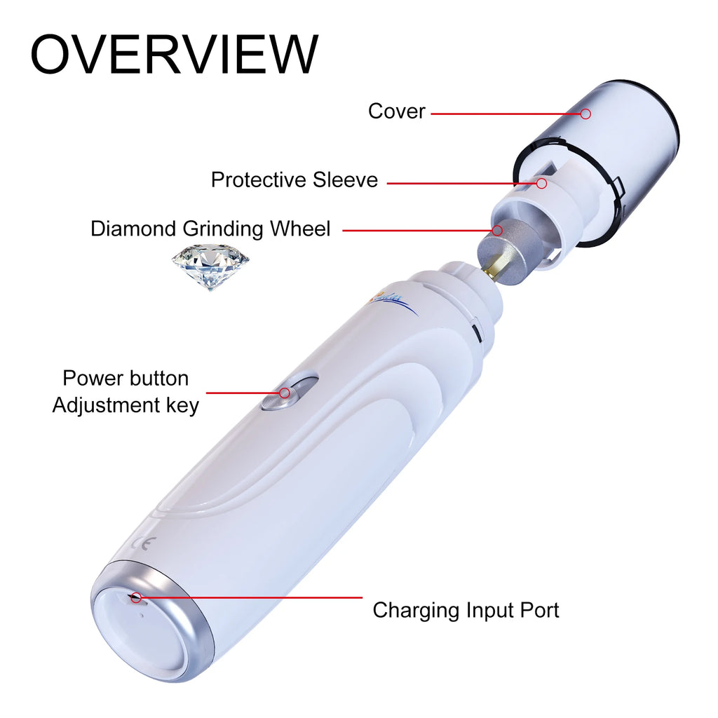White rechargeable pet nail grinder for dogs and cats – photo 12