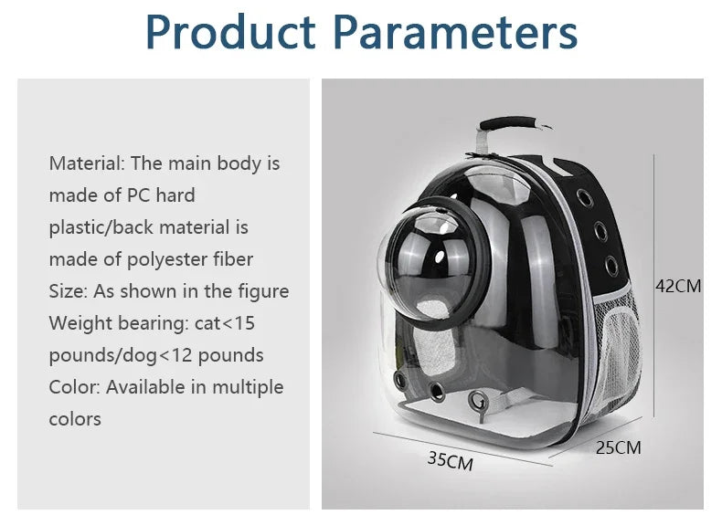 Clear Bubble Pet Carrier Backpack for Cats