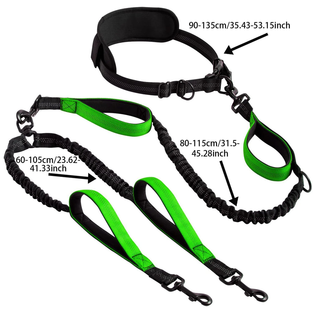 Hands-free double dog lead with padded handles – photo 7