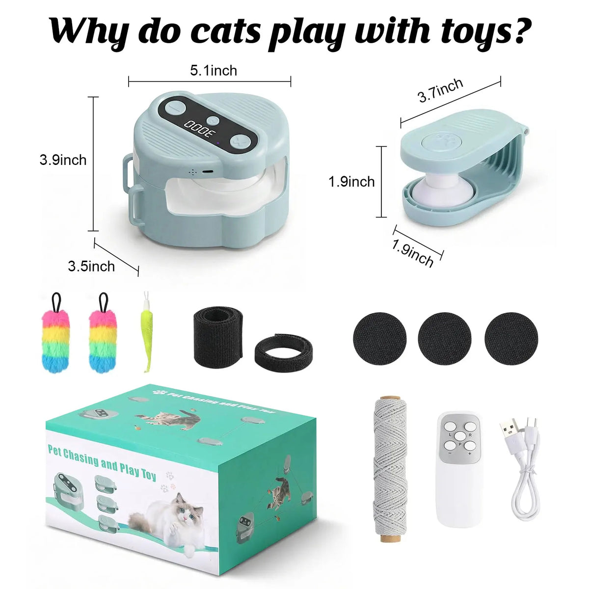 Automatic Cat Hunting Toy with Moving Lure & Remote Control