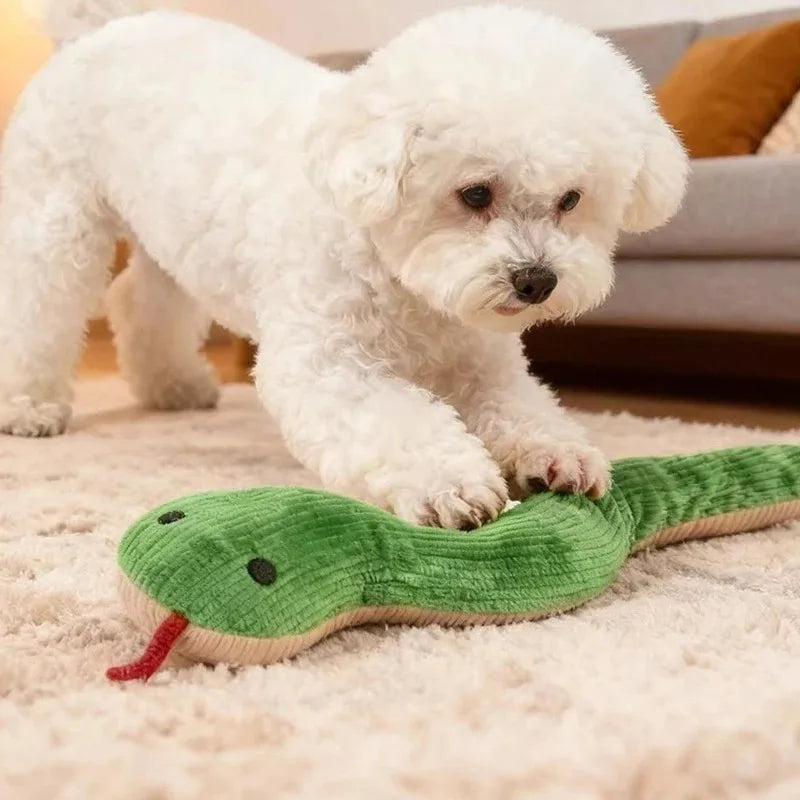 Long soft plush snake kick toy for cats and dogs – photo 3