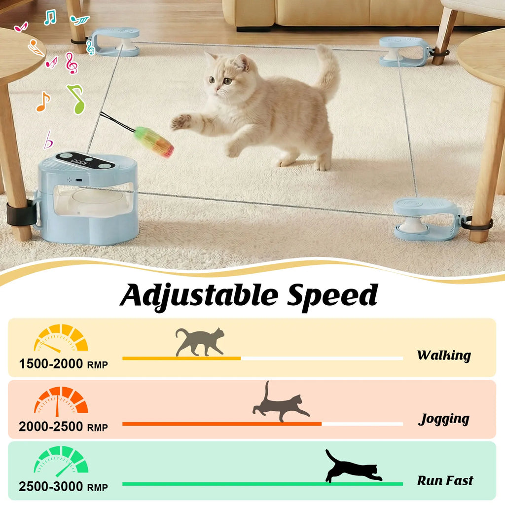 Automatic Cat Hunting Toy with Moving Lure & Remote Control