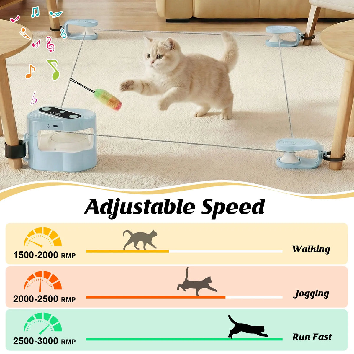 Automatic Cat Hunting Toy with Moving Lure & Remote Control