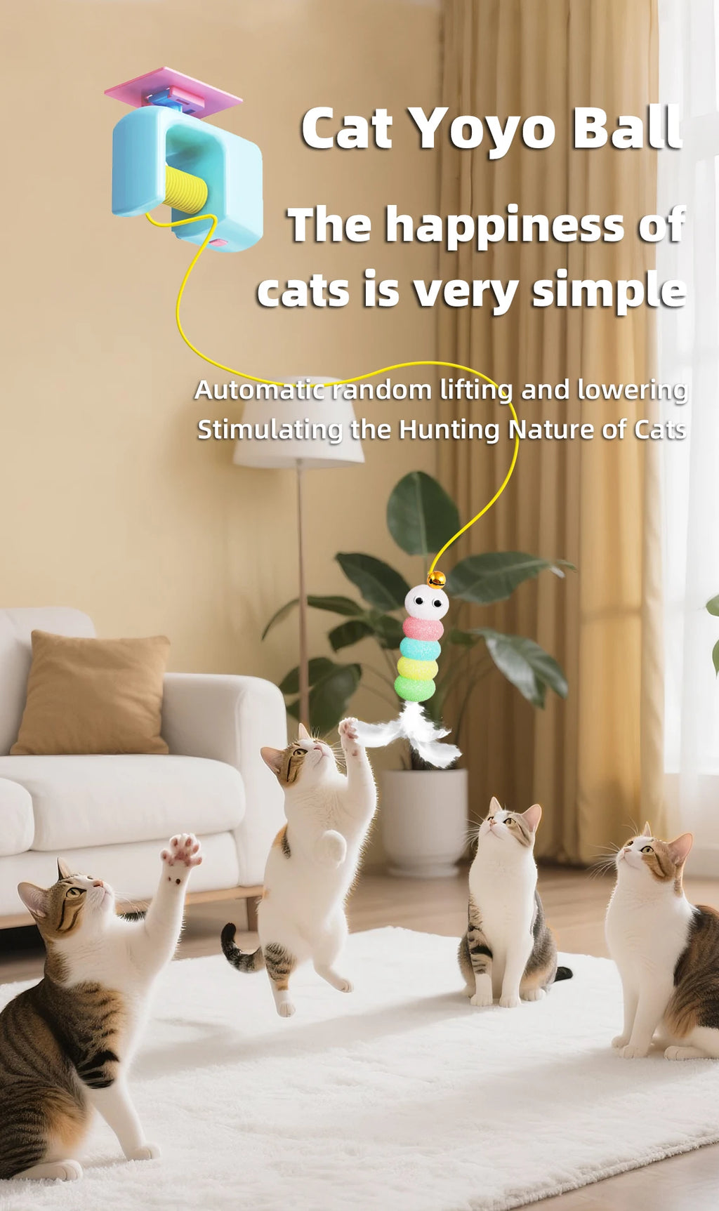 Electric hanging flying bird cat toy on a door frame – photo 7