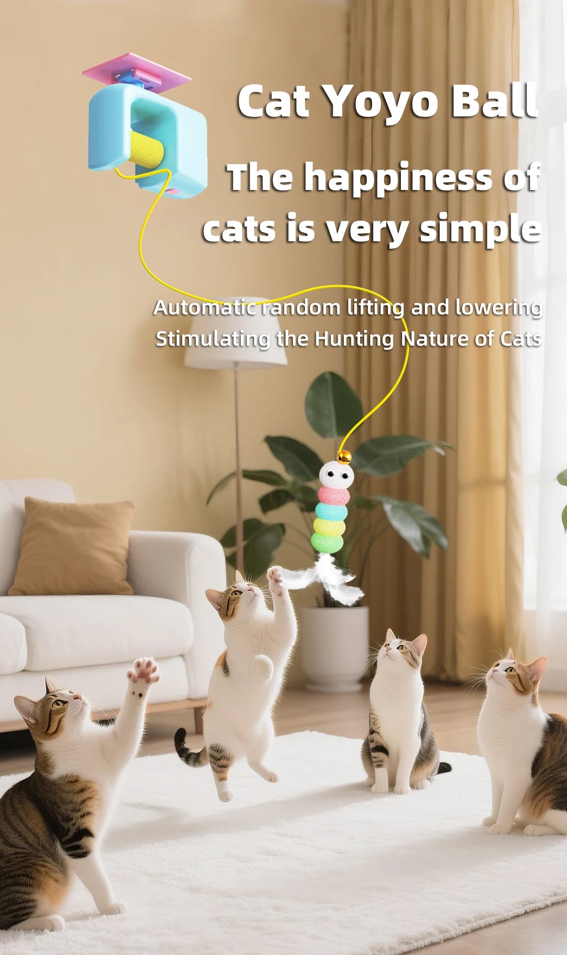 Electric hanging flying bird cat toy on a door frame – photo 7