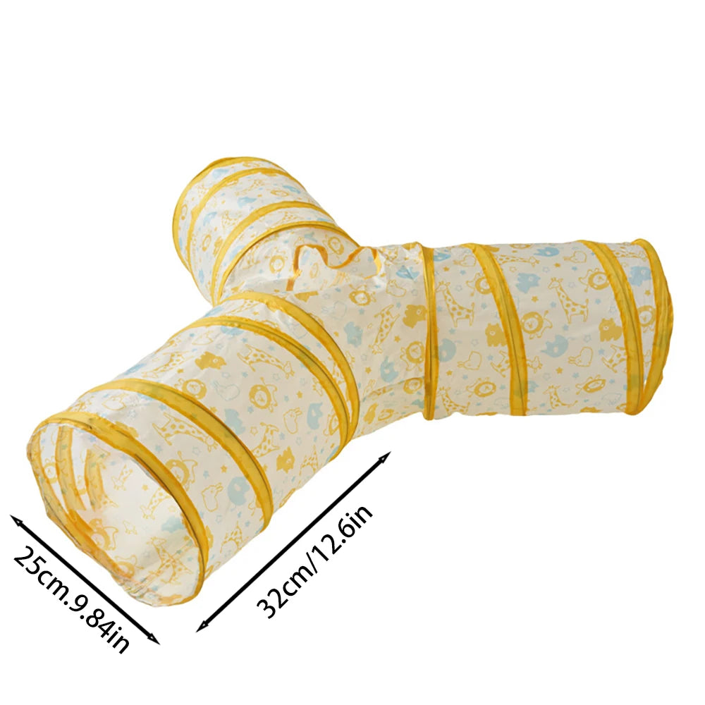 Cat playing in a foldable fabric play tunnel – photo 9