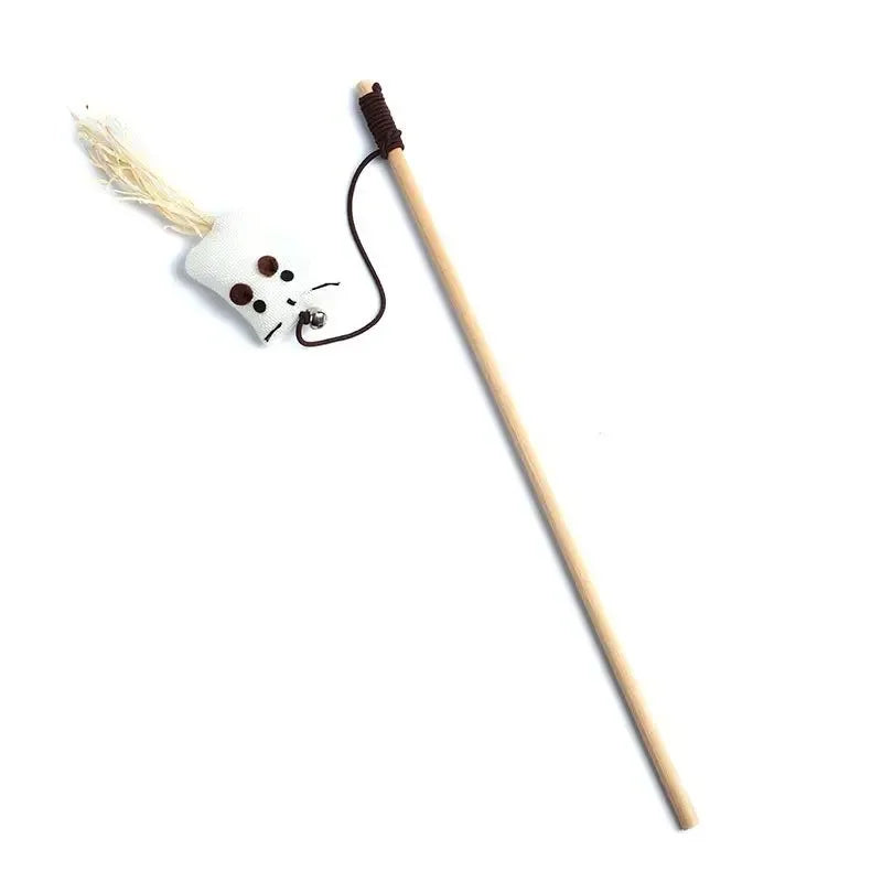 Wooden Cat Teaser Wand Toy – 8 Designs