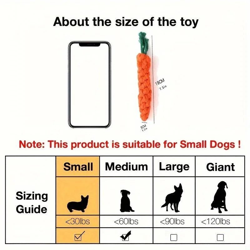 Carrot-shaped cotton rope chew toy – photo 6