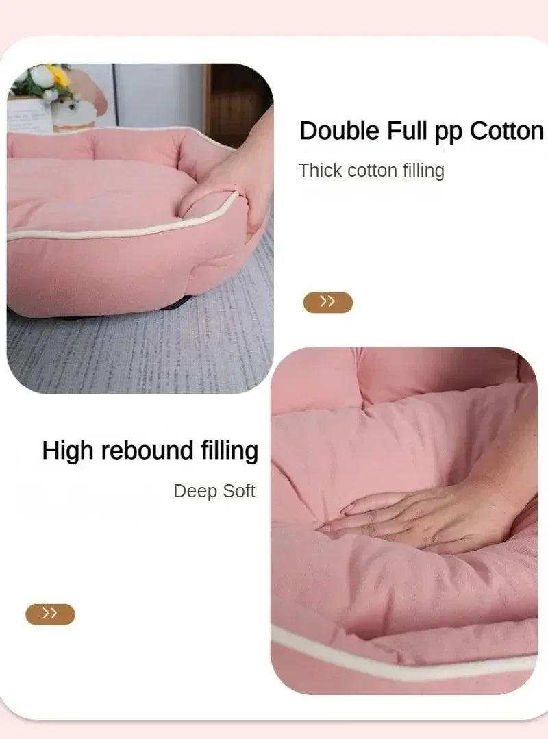 Plush Donut Dog Bed with Raised Edges