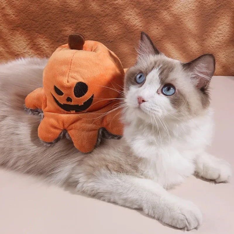 Flip pumpkin octopus squeaky plush toy for dogs, photo 2