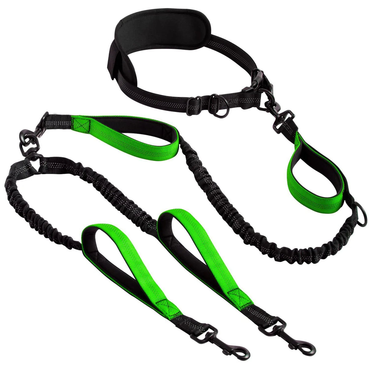 Hands-free double dog lead with padded handles – photo 12