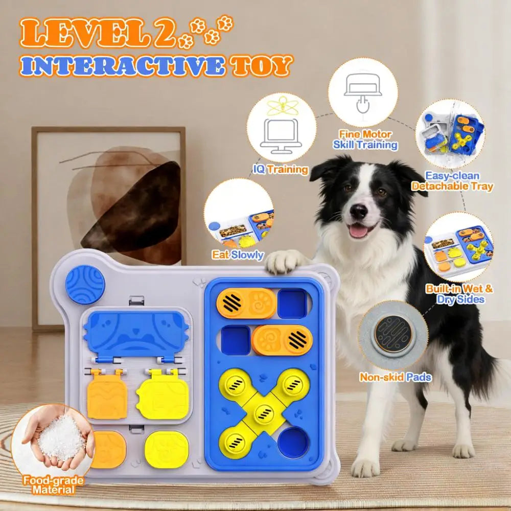 Dog playing with an interactive treat puzzle toy – photo 3