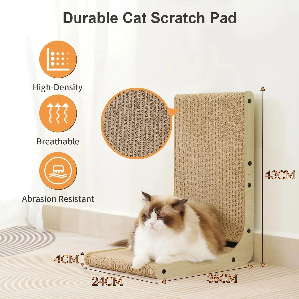 L-Shaped Cardboard Cat Scratcher