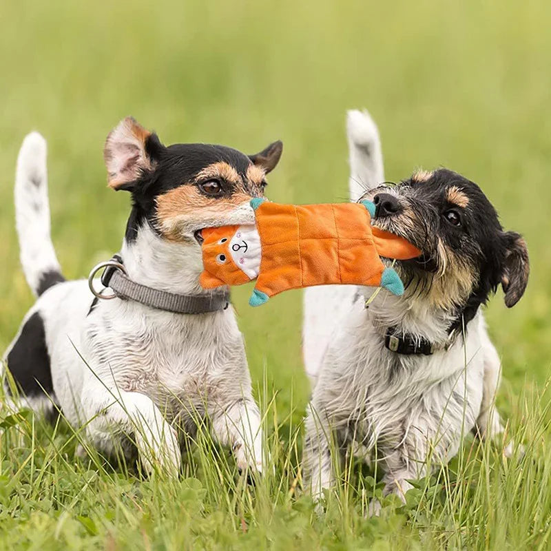 Animal-shaped plush squeaky dog toy – photo 2
