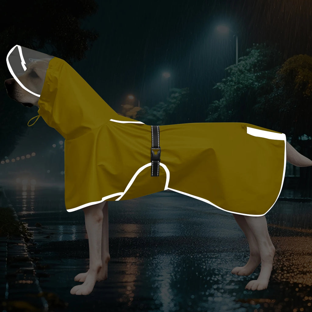 Hooded Waterproof Raincoat for Medium & Large Dogs