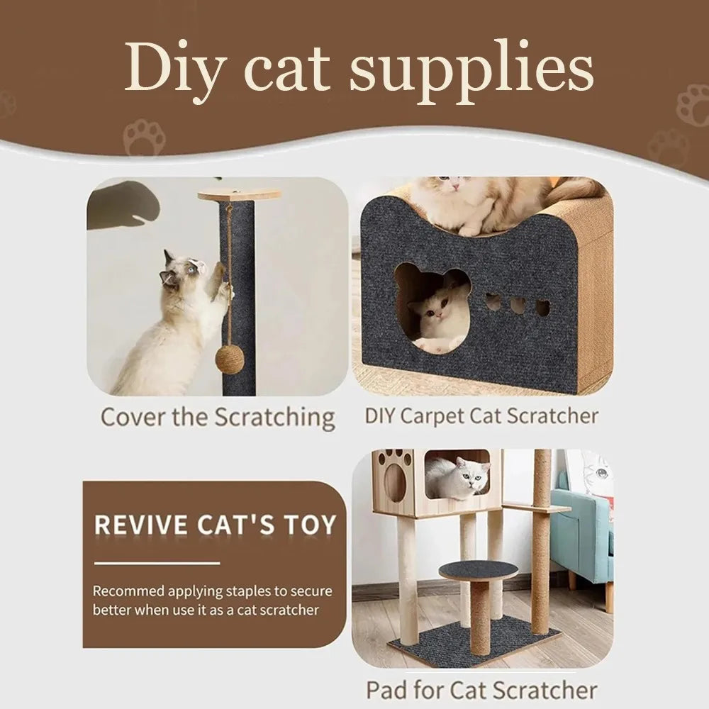 Self-adhesive cat scratching mat on a sofa corner – photo 3